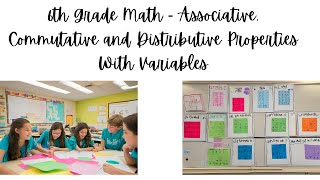 6th Grade Math  Associative Commutative and Distributive Properties With Variables [upl. by Esor]