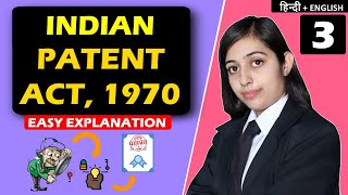 Patent Law  Indian Patent Act 1970  Intellectual Property Rights IPR in Hindi  English EASY [upl. by Koenig]