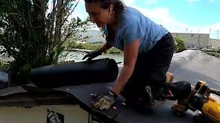 One person roof tear off and weatherproofing on my1930s off grid cabin timelapse [upl. by Radmen180]