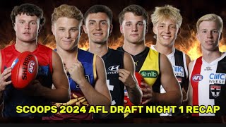 SCOOPS AFL DRAFT RECAP NIGHT 1 quotRichmond with the heist of the century what did North doquot afl [upl. by Robbin]