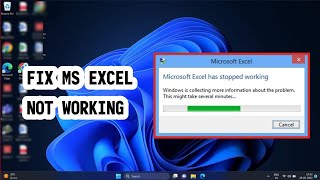 Fix Microsoft Excel has Stopped Working or Not Responding EASY [upl. by Hephzipah258]