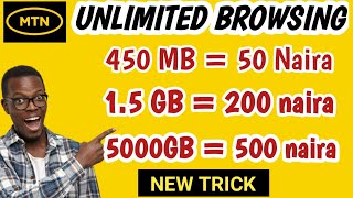 New mtn data trick how to buy mtn 5000GB for 500 nairamtn cheapest data plan mtn cheap data [upl. by Philana]