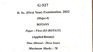 Botany majorl paperBSc 1st year2022According NEP [upl. by Vigen207]