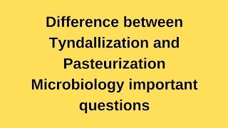 Difference between Tyndallization and Pasteurization Microbiology Technique [upl. by Paulsen]