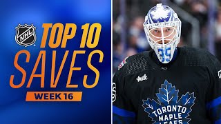 Top 10 Saves from Week 16  202324 NHL Season [upl. by Mccartan760]