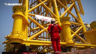 Mammoet completes loadout of 3200t jacket for Dutch offshore wind farm [upl. by Aicirtak]