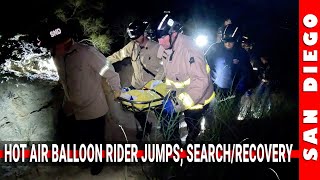 Hot Air Balloon Rider Jumps Out Intense Search  Recovery  Del Mar  20240503 4K [upl. by Desdamonna]