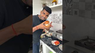 Ghar par Banaya burger 🍔 shorts ytshorts trending youtubeshorts minivlog vlog [upl. by Atinhoj733]