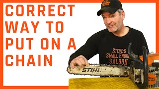 How To Put A Chain On A Chainsaw Properly [upl. by Mosi]