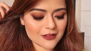 Brown Smudged Eyeliner Smokey Eye Look  Beginners Tutorial [upl. by Irehj592]