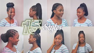 15 WAYS TO STYLE YOUR KNOTLESS BOX BRAIDS Quick and Easy  Beginner friendly [upl. by Aleris512]