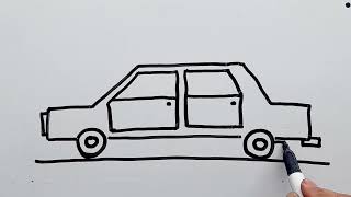 How to draw a car easy Comment dessiner une voiture facilement Wie zeichnet man einfach ein Auto [upl. by Ahsenhoj]