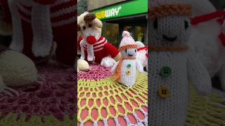 Festive knitted post box topper Allestree [upl. by Sokram]