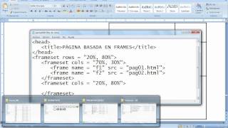 FRAMES PARTE 10 EJEMPLO DE LA CONSTRUCCION DE UNA PÁGINA WEB DE SEIS FRAMES [upl. by Onairotciv]