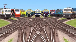 8️⃣TRAINS CROSSING BY BUMPY RAILROAD⏫️ CROSSING TRACKS  Train Simulator  Trains Crossing [upl. by Einnej]