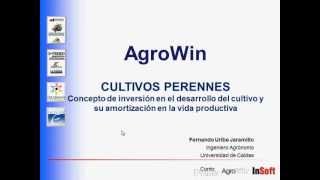 Software agricola AgroWin  Cultivos perennes  Concepto de inversión de la etapa de desarrollo [upl. by Perla588]