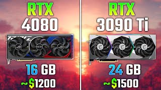 RTX 4080 vs RTX 3090 Ti  Test in 7 Games [upl. by Ebbie]