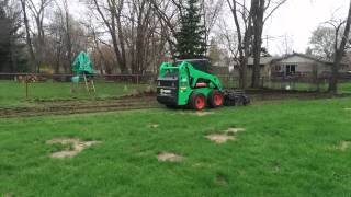 Harley rake skid steer back yard renovation [upl. by Ashford]