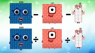 Numberblocks 1000 to 100 are divided and subtracted By 100 and 10 respectively [upl. by Os55]