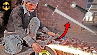 How to Damascus SWORD are Made  Medieval Long Sword Making with Amazing Skills [upl. by Emmet644]