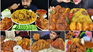 SPICY MUTTON BIRYANI With Mutton curry KORMACHICKEN BIRYANI EATING  Food Eating Video Asmr Eating [upl. by Margarita]