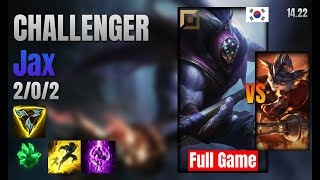 CHALLENGER Top Jax vs Rumble lol KR solo rank Full Game 1422 [upl. by Pratte6]