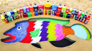 How to make a Giant Napoleon Fish with Orbeez amp Giant Coca Cola Schweppes Pepsi Fanta vs Mentos [upl. by Ykcim821]