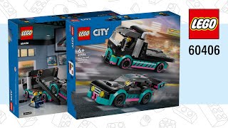 LEGO City Race Car and Car Carrier Truck 60406328 pcs Speed Build TopBrickBuilderLite [upl. by Gwenette]