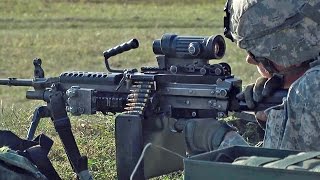 米・リトアニア軍事演習 M249軽機関銃ミニミ M240機関銃 HD [upl. by Wall]