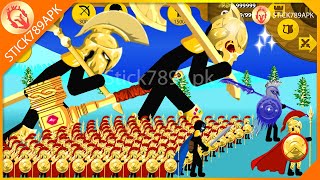 NEW ARMY GOLDEN BOSS GRIFFON VS SUPER GIANT BOSS XIPHOS SKIN  Stick War Legacy Mod  Stick789Apk [upl. by Maillliw]