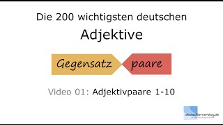 Die wichtigsten deutschen Adjektive mit Bildern – Deutsch lernen  Teil 0110 [upl. by Caralie482]