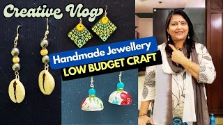 Creative vlog 29  Handmade Jewelry  Beads Dot Art amp Decoupage Earrings [upl. by Dnamron]