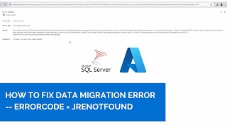 How to Fix Data Migration Error  errorcode  jrenotfound [upl. by Atse]