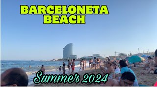 BARCELONETA BEACH 🏖  Review summer 2024  Famous beach in Barcelona [upl. by Hendricks637]