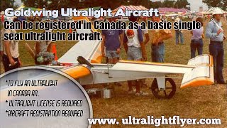 Goldwing Canadian Single Seat Composite Ultralight Aircraft [upl. by Ahsikat]