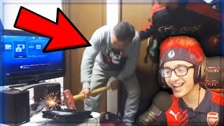 DAD DESTROYS SONS PS4 WITH A SLEDGE HAMMER REACTION [upl. by Terrence293]