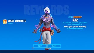 How and When To Unlock Raz Glyph Master Edit Style in Fortnite Chapter 2 Season 6  Complete Spire [upl. by Schalles]