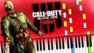 Call Of Duty Black Ops Zombie Theme Sean Murray  Damned Piano Tutorial Sheet Music  midi cover [upl. by Ailecra]