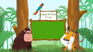 Jungle Animals Kids Slideshow online free  4K online free jungle Theme Birthday invitation video [upl. by Sarson]