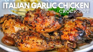 Italian Garlic Chicken Recipe In Crock Pot [upl. by Adnaerb]