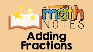 FRACTIONS NOTES  Adding Fractions with Common Denominators  4th Grade Math Series  Part 12 of 21 [upl. by Carlye]