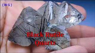 Quartz with black rutile inclusions  How to Identify Black Rutile Quartz Crystal [upl. by Nywles]