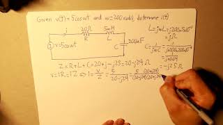 Phasors Example With resistor inductor and capacitor [upl. by Vershen]