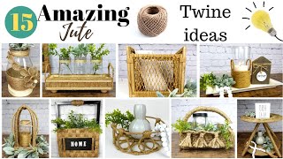 15 Amazing Jute Craft IdeasJute Twine CraftRustic Home Decor [upl. by Ebeohp950]