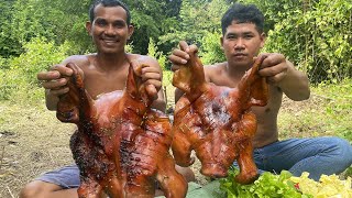 Grilling Two Heads of Pig with Flavorful Prahok Sauce  My Skill Cooking [upl. by Seamus710]