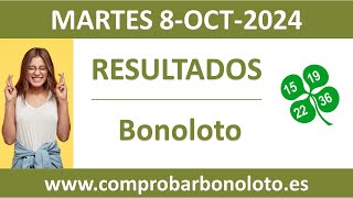 Resultado del sorteo Bonoloto del martes 8 de octubre de 2024 [upl. by Nnaeed]