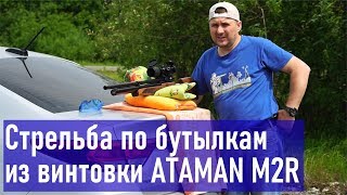 Стрельба по бутылкам из пневматического карабина ATAMAN M2R 55mm [upl. by Guillermo]