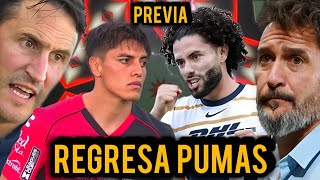 PUMAS REGRESA VS ATLAS A PELEAR EL LIDERATO DE LIGA MX PREVIA ANÁLISIS [upl. by Yarled]