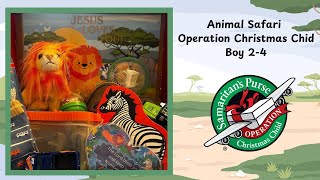 Operation Christmas Child Shoebox Animal Safari Boy 2 4 [upl. by Morey]