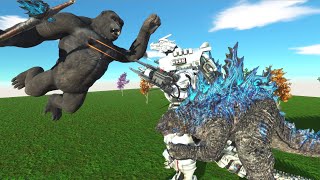 Godzilla King kong VS Mechagodzilla  Animal Revolt Battle Simulator [upl. by Annabelle]